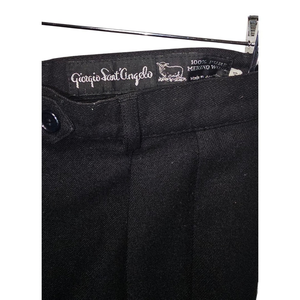 Giorgio Sant Angelo Women's Pleated Black Merino Lined Wool Pants Sz 14 Vintage - Picture 4 of 9